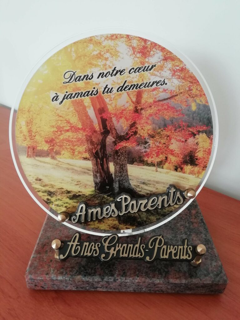 plaque ronde a mes parents