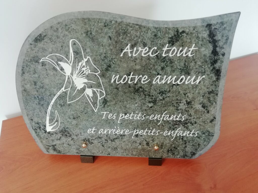 plaque funeraire avec tout notre amour